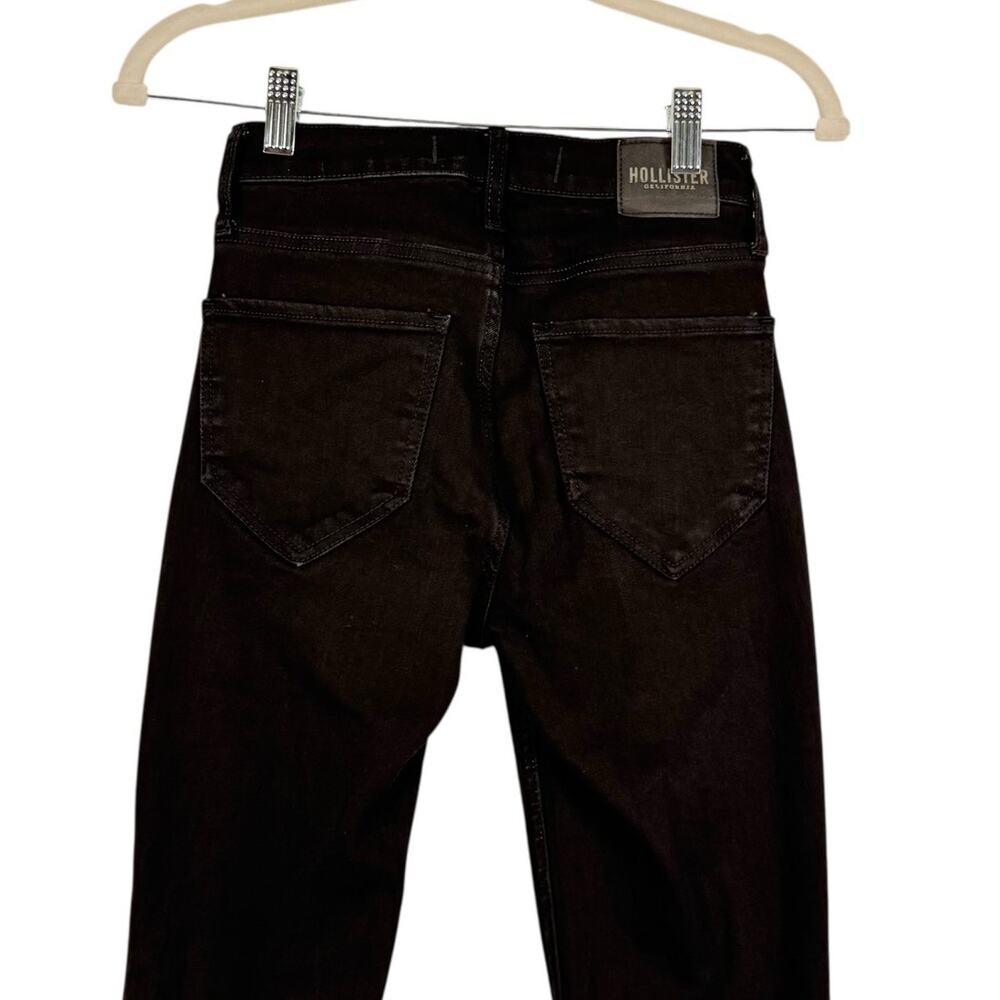 New Hollister Dark Wash Denim High Rise Flare soft Stretch Jeans W24 L31 Casual - Picture 6 of 9